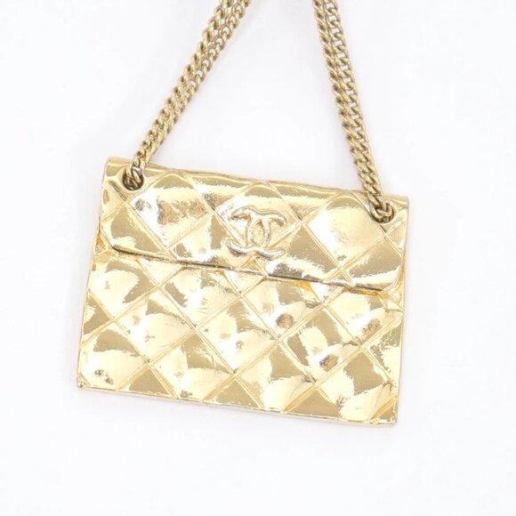 CHANEL CC Logos Quilted Bag Round Coin Clip-On Earrings Gold Tone Auth #40086 - Picture 5 of 7